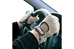 AUTOSCHEICH Autofahrer Handschuhe Auto Fahrerhandschuhe Retro Vintage Lammleder Leder Braun Gr. L