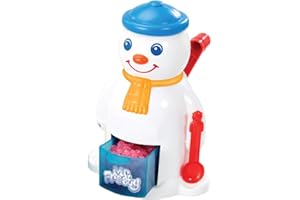 Mr Frosty The Ice Crunchy Maker, Retro Plastic Snowman Shaped Toy Machine for Kids with Ice Cube Mould and Shape Tray to Create Slushies, Ice Lollies, Sundaes and Frozen Treats