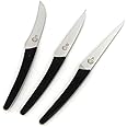 we3 Carving Knifes for Fruits and Vegetables Paring Knives with Stainless Steel Blades Ultra Sharp Kitchen Knife Set of 3
