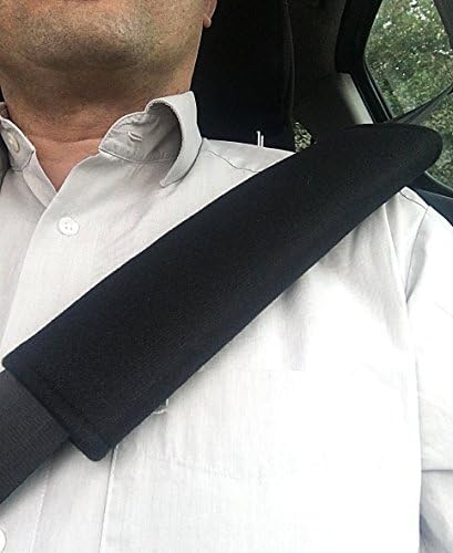 Livoto premium black seat belt pads, seat belt cushions for children and adults |Extra soft padding |Particularly long | Durable and dimensionally stable | In an affordable double pack | Ideal for kids and adults