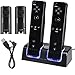 Produktbild PowerLead Dual Charging Station w / 2 wiederaufladbare Batterien & LED Licht für Wii / Wii U Fernbedienung, Schwarz - (Original Wii Controller nicht im Lieferumfang) Retail Packaging