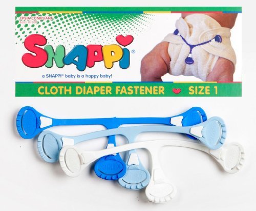 Snappi Cloth Diaper Fasteners - Pack of 3 (Light Blue, Bright Blue, White) (Baby/Babe/Infant - Little ones)