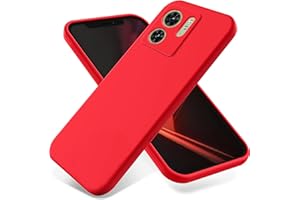BRAND SET Cover per Motorola Edge 40 5G, Custodia Silicone Liquido con Rivestimento in Tessuto in Microfibra Custodia Soft Touch per Motorola Edge 40 5G-Rosso