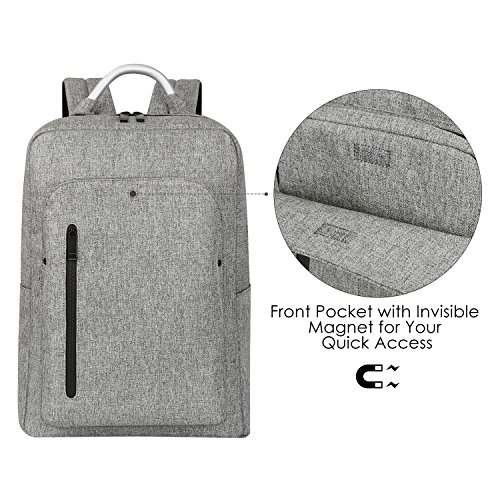 REYLEO Rucksack Business Backpack Alltagsrucksack mit Al-Griff 15 6 Zoll Laptop Tasche Herren und Damen Wasserdicht Dunkelgrau-19 Liter