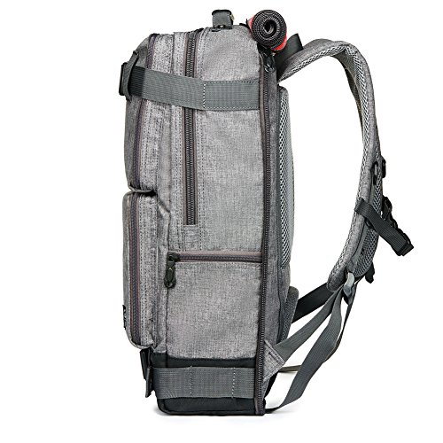 Kaukko Classic Canvas Backpack with 2 Side Pockets, College School Laptop Bookbag, Satchel, Hiking Bag, Fit 15.6″ Laptop, Straps Reinforced - 6