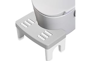 Lighterday Toilet Step Stool,Massage Poop Stools,Non Slip Toilet Footrest - a Constipation Relief for Adults,Small Step for Children and Adults(White)