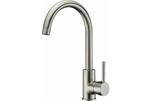 Edouard Rousseau - Mitigeur Évier Koben - Aérateur Réducteur de Débit, Écrou de Serrage Rapide à la Main - 334 (Hauteur) x 188 (Saillie) mm - Inox