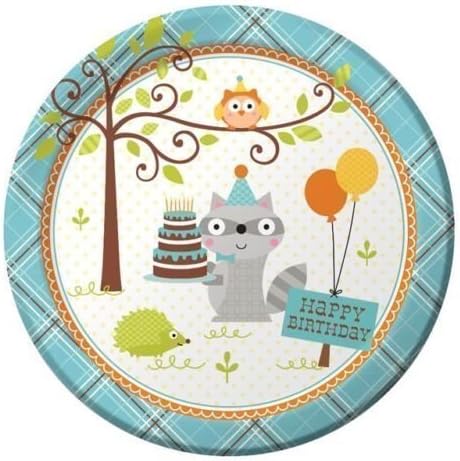 Happi Woodland Boy Paper Party Premium Strength Dinner Plates x 8