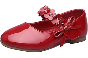XUEJIANN Kinder Prinzessinnen Schuhe Schuhe MäDchen Party Halbschuhe Lederschuhe Prinzessin Ballerinas Rutschfeste Atmungsaktive Hochzeitsschuhe Blumen Party Schuhe
