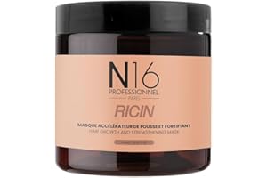 Masque Bio Ricin N16 Professionnel - Accélérateur Pousse - Anti Chute - Certifié Cosmos Organic ECOCERT - Sans Sulfate Parabène - Marque Française - 500ml