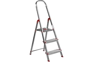 Escalera Aluminio Rolser Norma 220 3 Peldaños Anchos. Certificada según Norma Europea EN-131 para Uso doméstico y Profesional.