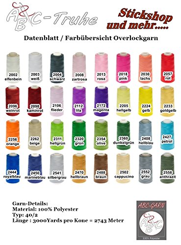 24 Konen Qualitäts-Overlock-Garn – freie Farbwahl - 3