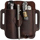 VIPERADE PJ19 läder EDC läderskida väska organisatör läder taktisk multiverktyg hållare läderväska med nyckelring bältesögla 