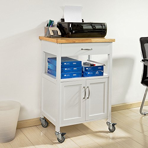 SoBuy® Servierwagen, Küchenwagen, Rollwagen,Getränkewagen fürs Büro,FKW22-WN - 4