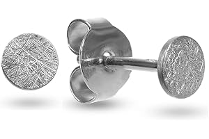BEATE STOHR Women's Stud Earrings Silver 925 | Real Handmade Stud Earrings, Silver 925 Round 4 mm | Silver Stud Earrings mini Dot | Small Plate Earring Set | Women’s Silver Earrings Jewellery | Statement Earrings