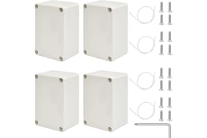 DAIRYCOF abzweigdose wasserdicht 4 Stk Kunststoffgehäuse 100 * 68 * 50mm abzweigdose schwarz Ip65 Wasserdicht Abzweigdosen Wetterfeste (weiß, 100 * 68 * 50mm)