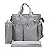 Veevan Stripe Nappy Diaper Bag Tote (Grey)