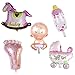 Produktbild GGG Mädchen Kinderwagen Fütterungsflasche Folieballon Set Party Baby Dusche Deko 5 Stück