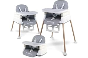 Mobiclinic® kids, Chaise haute bébé évolutive, 3 en 1, Kiara, Rehausseur + de jeux, Pliable, Harnais à 5 points, Plateau réglable, 6-36 mois, Jusqu'à 15 kg, Imperméable