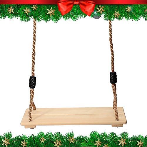 Delightful Classic Wooden Swing for Adults and Kids | 17” x 7.5” | Holds up to 300 lbs