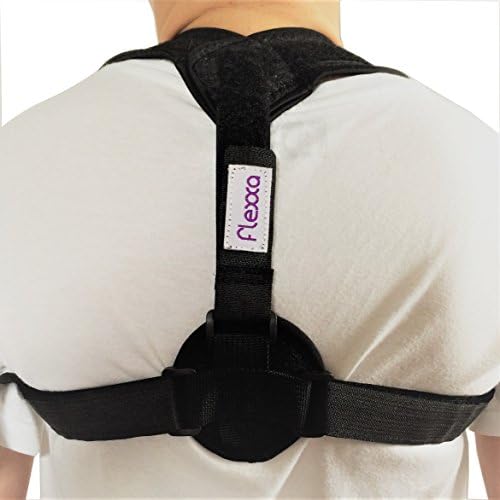 Flexxa Adjustable Posture Corrector - Neoprene Upper Back &amp; Shoulder Support for Men and Women to Improve &amp; Correct Posture