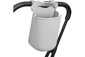 BOHRMA Porte Gobelet Poussette Multifonctionnel Universel en Silicone Porte Biberon Poussette Porte Bouteille Vélo pour Poussette, vélo, Tapis de Course, Marcheur, Bateau, chaises de pelouse (Gris)