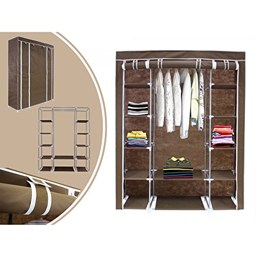 Leogreen Hochfüßen Kleiderschrank Stoff Faltschrank Stoffschrank