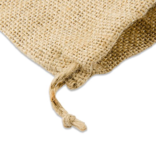 24er Set Jutesäckchen, Jute-Beutel, Geschenke-Säckchen, ideale Verpackung- für Adventskalender, 100 Prozent Naturfaser, Hochzeit, Feiern, Geburtstag, Farbe: ungefärbt, naturbelassen (hellbraun) - 8