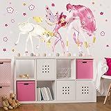 Wandtattoo Mia and Me - Mia Onchao und Lyria Wandtatoo Wandsticker Kinderzimmer Mädchen Einhörner, Größe: 50cm x 75cm
