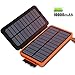 Produktbild ADDTOP Solar powerbank 10000mAh Solar Ladegerät Wasserdicht Externe Akku Batterien für iPhone, iPad, Samsung, Android und Andere Smartphones