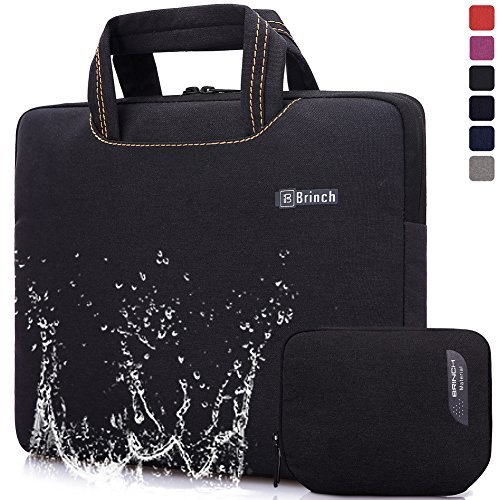BRINCH leicht universal Gewebe wasserdichtes Anti-reißen Laptop Schutzhülle Aktentasche Handtasche/ Laptop Messenger Bag, Ultra Schutz mit weichem Schaum für 15 - 15,6 Zoll Laptop / Macbook / Notebook / Tablet / Ultrabook Computers(Apple / Acer / Asus / Dell / Fujitsu / Lenovo / HP / Samsung ) mit Fronttasche, zwei Rückentaschen & Griffe und Zubehör Tasche,Schwarz
