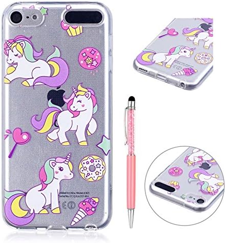 TPU Case Cover for Apple iPod Touch 6G/5G Zcro Silicone Soft Gel Tpu Skin Case Cover Flexible Durable Bumper Slim Scratch Resistant Clear with Beautiful Design Transparent Case Cover With Stylus