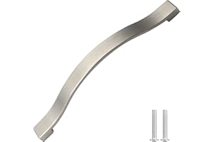 Decoranddecor Bow Style Polished Chrome Kitchen Bathroom Cabinet Door Drawer Furniture Handles (128mm Hole Center, Brushed Chrome)