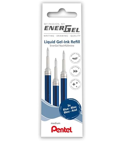 Pentel LR7-P3X - Recambio Para Bolígrafos EnerGel (0,7 Bolas, 0,35 Mm, Trazo De 0,35 Mm, 12 Unidades), Color Coral