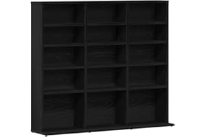 vidaXL CD-Schrank Schwarz Eichen-Optik 100x23x89,5 cm Holzwerkstoff