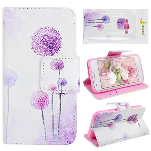 H  lle Galaxy J1 2015  Galaxy J1 Flip Case  Moon mood   PU Leder Schutzh  lle f  r Samsung Galaxy J1  4 3 Zoll  Not for Samsung Galaxy J1 2016  TPU In