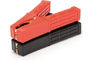 DDKY 2 Paires Pince Crocodile, Pince Batterie,Pinces Crocodiles de Batterie de Voiture, Pinces de Batterie isolées,Pinces de câble de Cavalier en cuivre pour Bateau de véhicule de Camion de Voiture