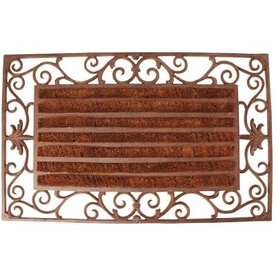 Esschert Design Paillasson Fonte Rouleau Coco 74 x 46 cm, Paillasson Fonte Rouleau Coco 74 x 46 cm