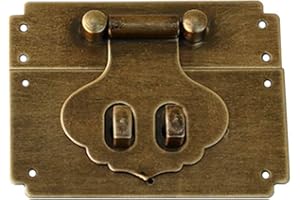 Tiazza Antique Brass Small Cabinet Box Latch Buckle Catch Clasp Case Lock Hinges Furniture Hardware Accessories Square Hasp