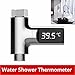 Produktbild LED-Anzeige-Hauswasser-Duschthermometer-Wasser-Temperatur-Monitor-Batterie Freies LED-Anzeigen-Wasser-Duschthermometer, Genehmigt Für Trinkwasser-Und Baby-Sorgfalt,Blue