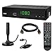 Produktbild HB DIGITAL DVB-T/T2 SET: Opticum T90 HEVC DVB-T/T2 Receiver + Xoro HAN 100 DVB-T/T2, FM, DAB Aktive Antenne (Full HD, HEVC/H.265, HDTV, HDMI, SCART, USB 2.0 DVBT DVBT2 DVB-T2)