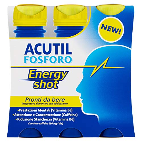 Acutil Fosforo Energy Shot Pronti da Bere Integratore Alimentare - 3 flaconi