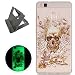 Produktbild HUAWEI P9 Lite hülle,[Mit freiem schwarzem Kickstand] Keyye [Kreative Luminous Durable] Silikon hülle,Aquarell Drucken Muster [Anti Staub]SchlankWeich gel TPU Schrubben Transparent Schutzhaut fluoreszierend Grüner Effekt Nacht Glühen in der Dunkel Portable Cover für HUAWEI P9 Lite-Skelett Rose