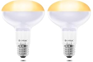 Bonlux 100W Heat Bulb for Reptiles, E27 Base Warm White Light Basking Bulb, Dimmable Reptile Heat Lamp Bulb for Reptiles, Chicks, Tortoise, Bearded Dragon, Dogs, Lizard 2Pack