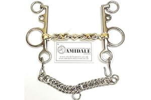 Amidale AMDALE WATERFORD PELHAM WITH LOZENGE CHAIN COPPER MIX GERMAN SILVER HORSE BIT (4.50)