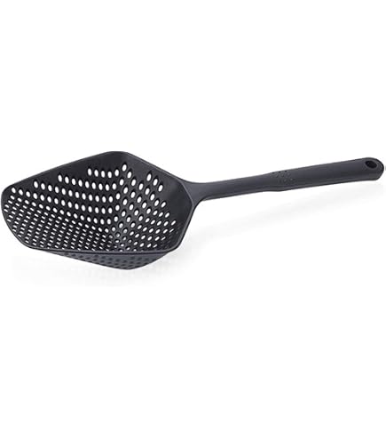 Large Black Food Strainer Scoop – BPA-Free Plastic Colander Shovel For Draining Pasta, Veggies & More (15cm) 7 thumbnail image