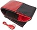Produktbild Akhan SC201BR - Schwarz / Rot Lenkradbezug Schoner Hülle 37-39 cm LEDER zum Schnüren