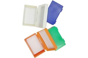 MUHWA 4 pz 12-Place Microscopio Slide Box Microslide Box Con Colore Arancione Bule Bianco e Verde