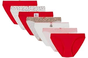 Women'secret Damen Pack 7 Bragas Hipster Snoopy Red Collection Brief
