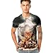 Produktbild QinMM Herren Kurzarm Casual Top T-Shirts 3D Vulkan Drucken